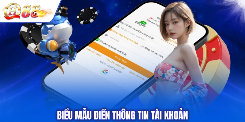 Biểu mẫu điền thông tin tài khoản